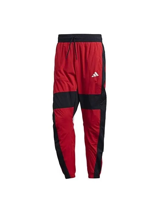 Спортивные штаны adidas M O Shape Pant Splicing Sports Bundle Feet Pants Red — изображение 1 из 4, светлый красный черный