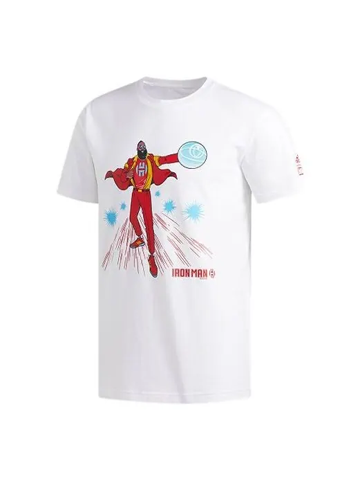 Футболка x marvel harden iron man harden marvel avengers basketball s t men's white Adidas — изображение 1 из 2, белый