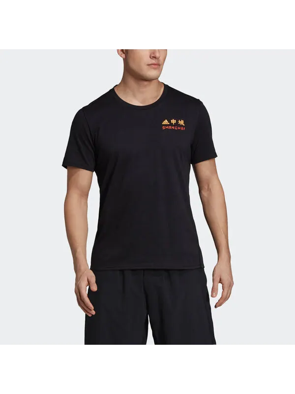 Футболка adidas China City Subject Running Casual Short Sleeve Black — изображение 3 из 4, черный