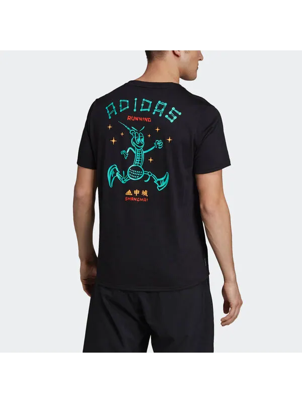 Футболка adidas China City Subject Running Casual Short Sleeve Black — изображение 4 из 4, черный