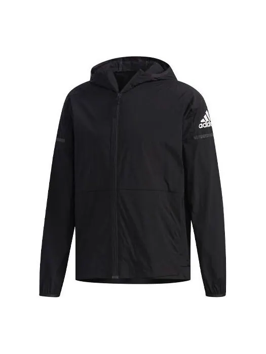 Куртка adidas Wb Light Woven Windproof hooded Logo Jacket Black — изображение 1 из 4, черный