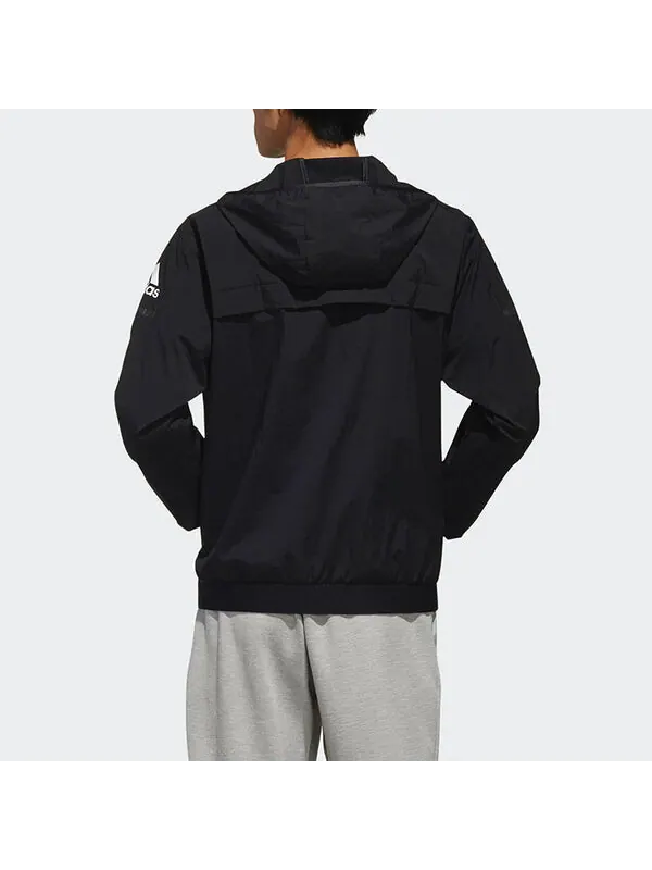 Куртка adidas Wb Light Woven Windproof hooded Logo Jacket Black — изображение 4 из 4, черный