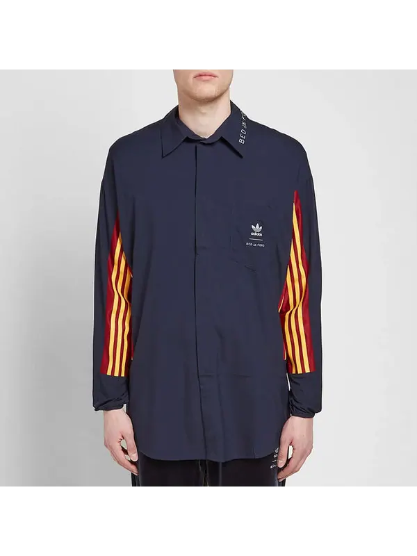 Рубашка originals x bed j.w. ford game shirt bf Adidas — изображение 3 из 4, синий