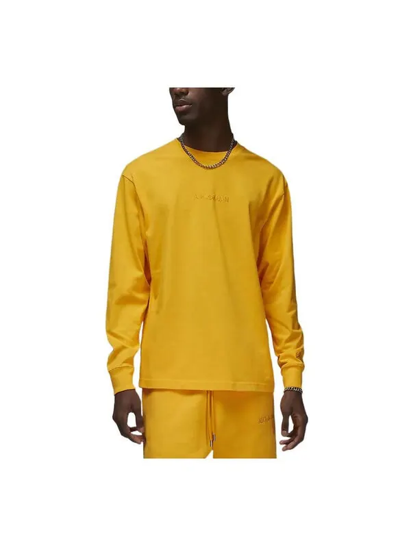 Футболка Air Jordan Wordmark Long Tee 'Yellow' — изображение 1 из 3, желтый