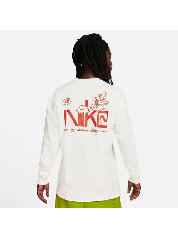 Футболка спортивная одежда длинный рукав air inc. футболка Nike — изображение 2 из 3, белый/мульти