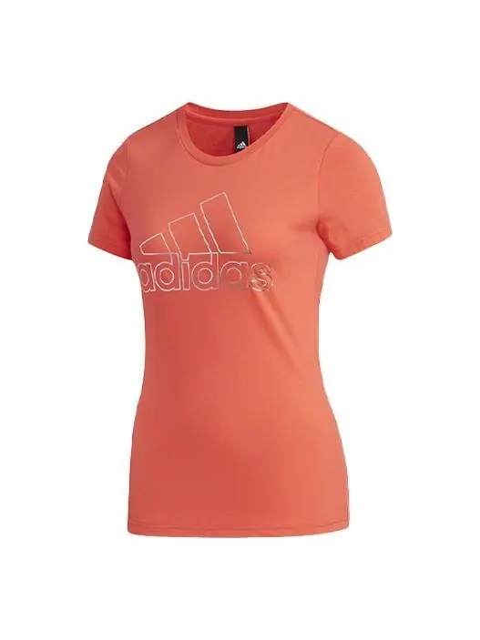 Футболка sports stylish pullover round neck short sleeve pink Adidas — изображение 1 из 4, розовый