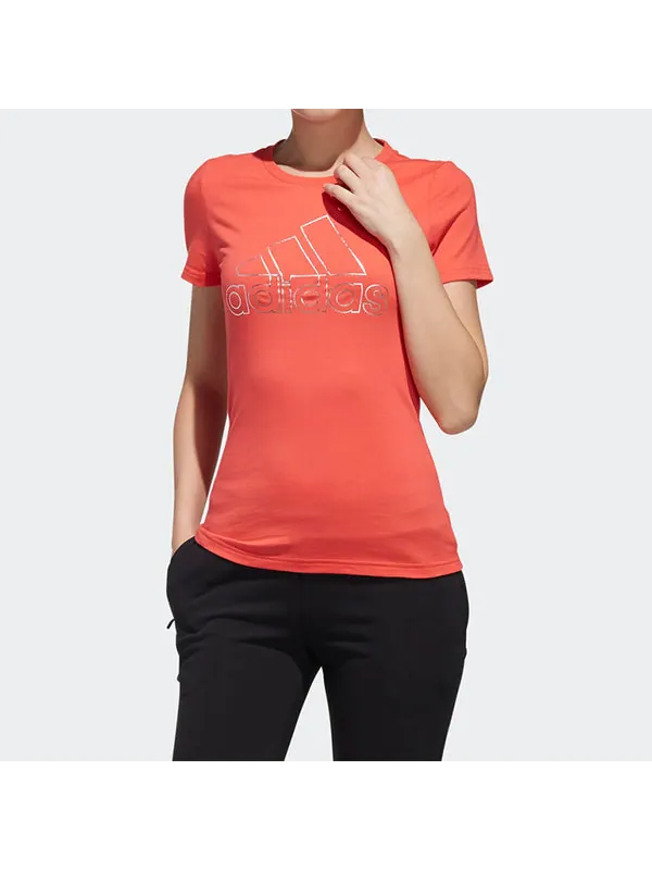 Футболка sports stylish pullover round neck short sleeve pink Adidas — изображение 3 из 4, розовый