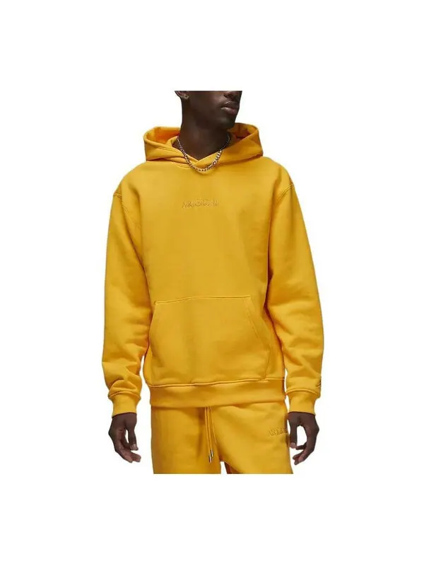 Толстовка Air Jordan Wordmark Fleece Hoodie 'Yellow' — изображение 1 из 3, желтый