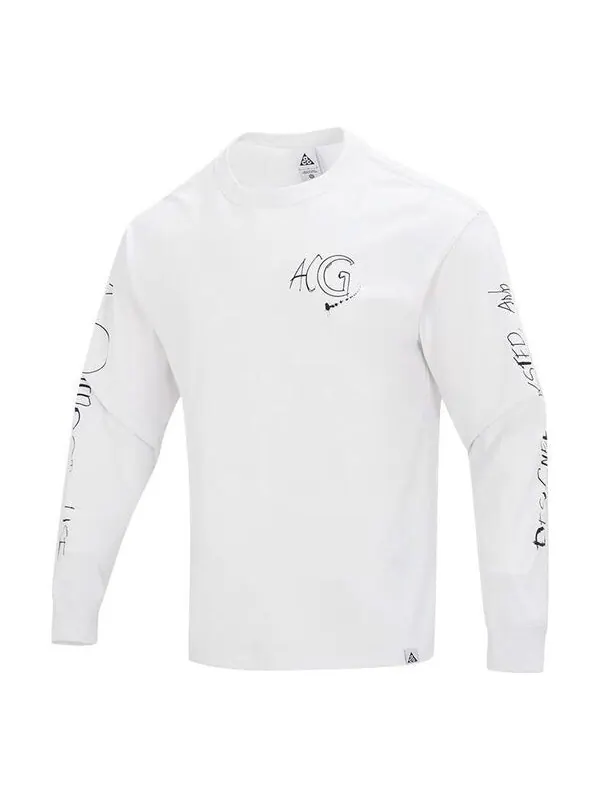 Футболка Nike ACG Logo Long T-Shirt 'White' — изображение 1 из 4, белый/мульти