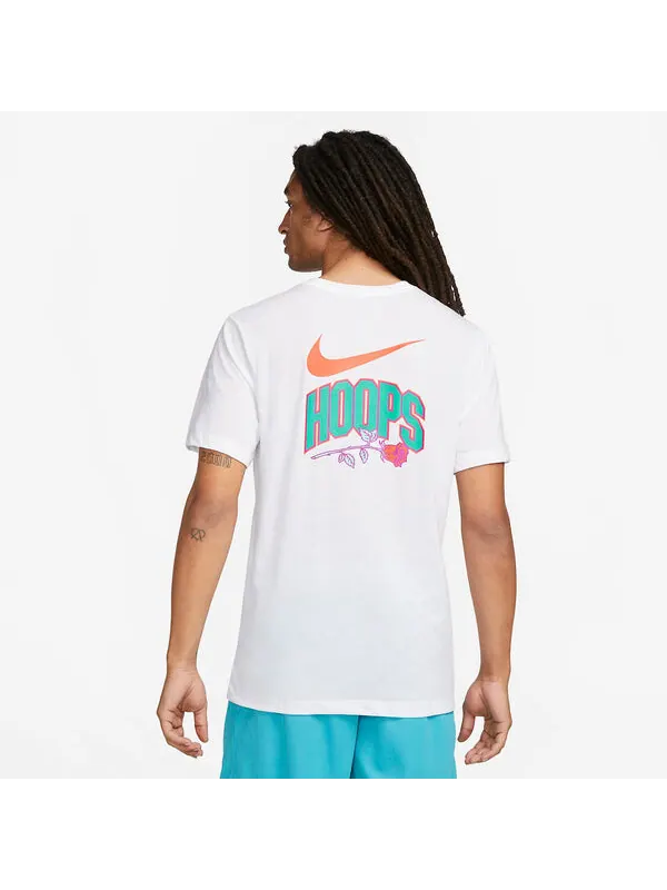 Футболка Nike Dri-FIT Basketball T-Shirt 'White' — изображение 4 из 4, белый/мульти