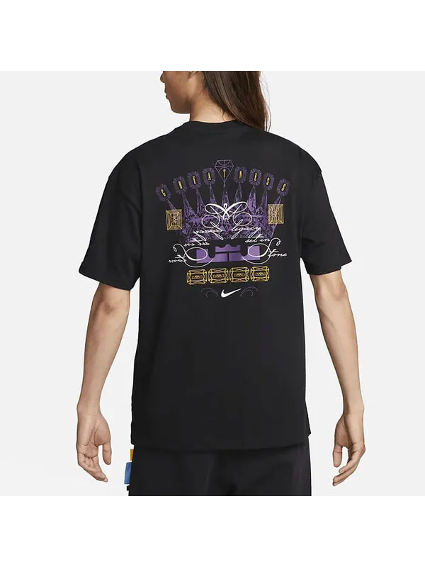 Футболка Nike Performance LBJ T-Shirt 'Black' — изображение 4 из 4, черный/мульти
