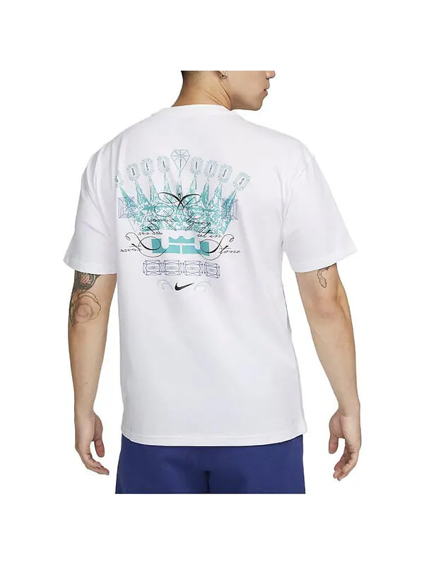 Футболка Nike LeBron Max90 T-Shirt 'White' — изображение 4 из 4, белый/мульти