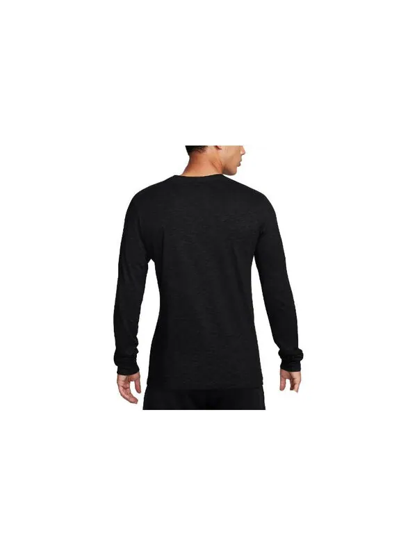 Футболка Nike Dri-FIT Long Sleeve Fitness T-Shirt 'Black' — изображение 4 из 4, черный/мульти