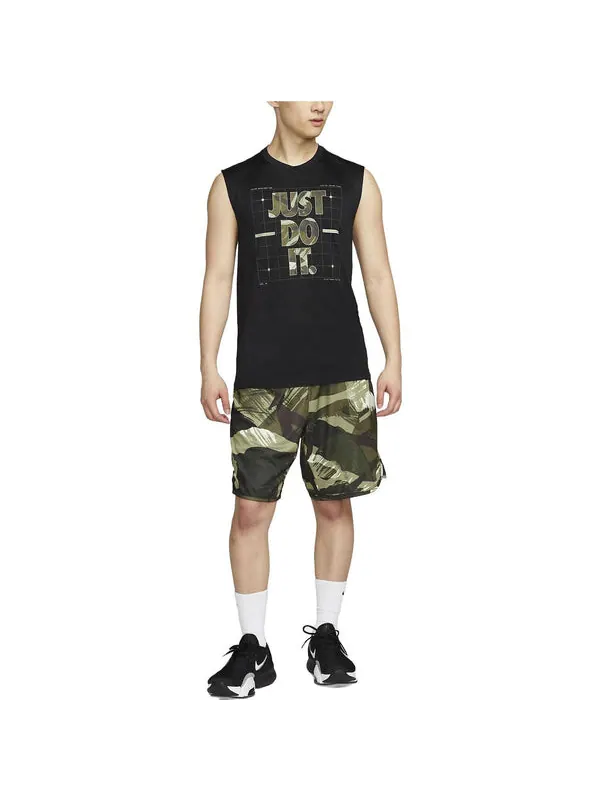 Рубашка Nike Dri-FIT Men's Camo Sleeveless T-Shirt 'Black' — изображение 3 из 3, черный