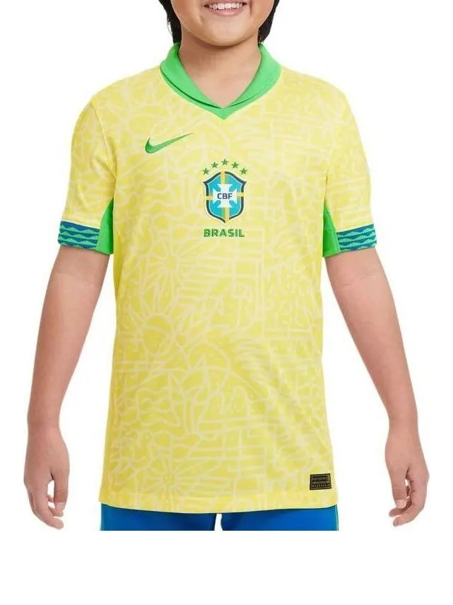 Спортивная футболка dri-dit brazil 2024 stadium home soccer replica jersey 'yellow' Nike — изображение 1 из 2