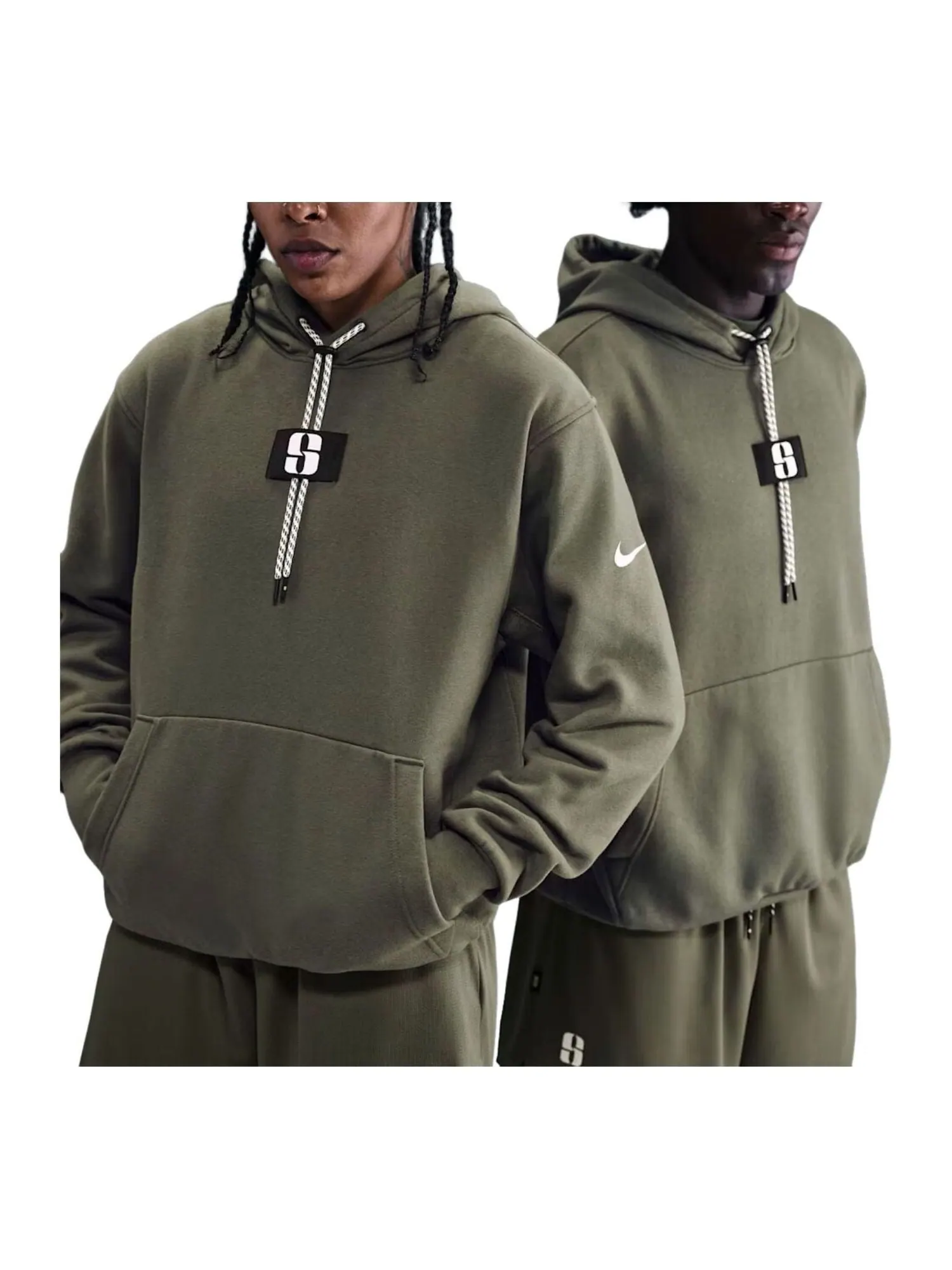 Худи Nike Sabrina Fleece Basketball Hoodie 'Medium Olive' — изображение 1 из 2, оливковый/белый