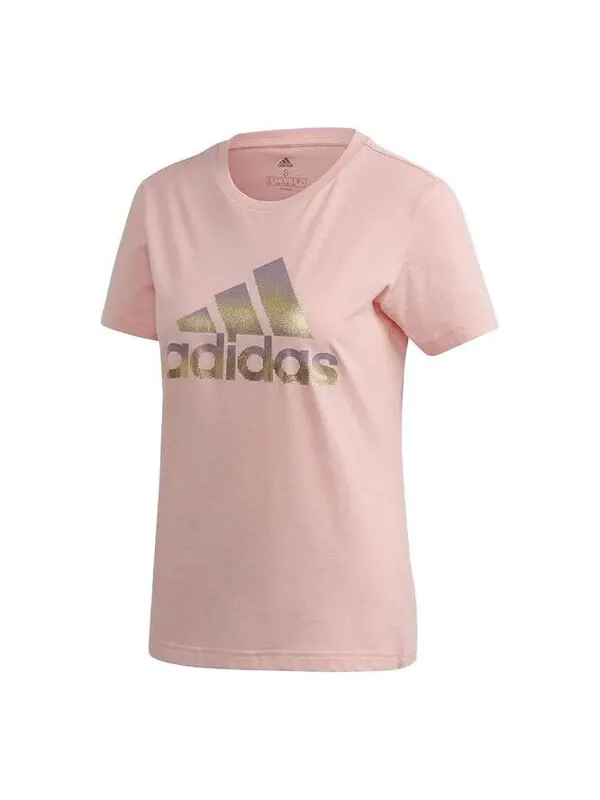 Футболка (WMNS) Adidas Logo T-shirt 'Pink' — изображение 1 из 4, розовый/мульти