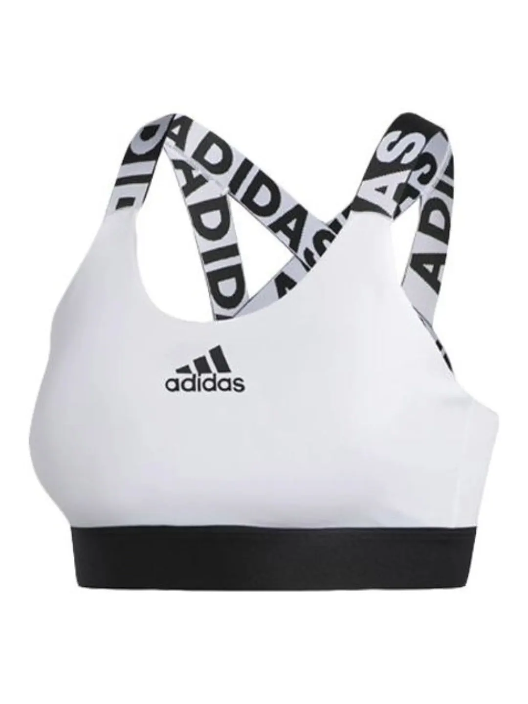 Бюстгальтер (WMNS) adidas Don't Rest Branded Bra 'White Black' Asia Sizing — изображение 1 из 3, белый
