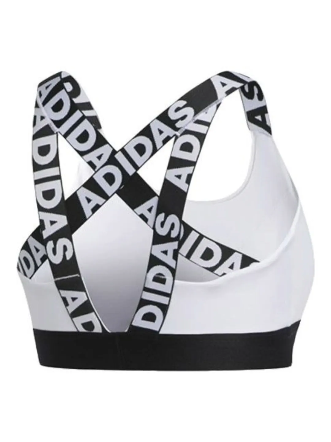 Бюстгальтер (WMNS) adidas Don't Rest Branded Bra 'White Black' Asia Sizing — изображение 2 из 3, белый