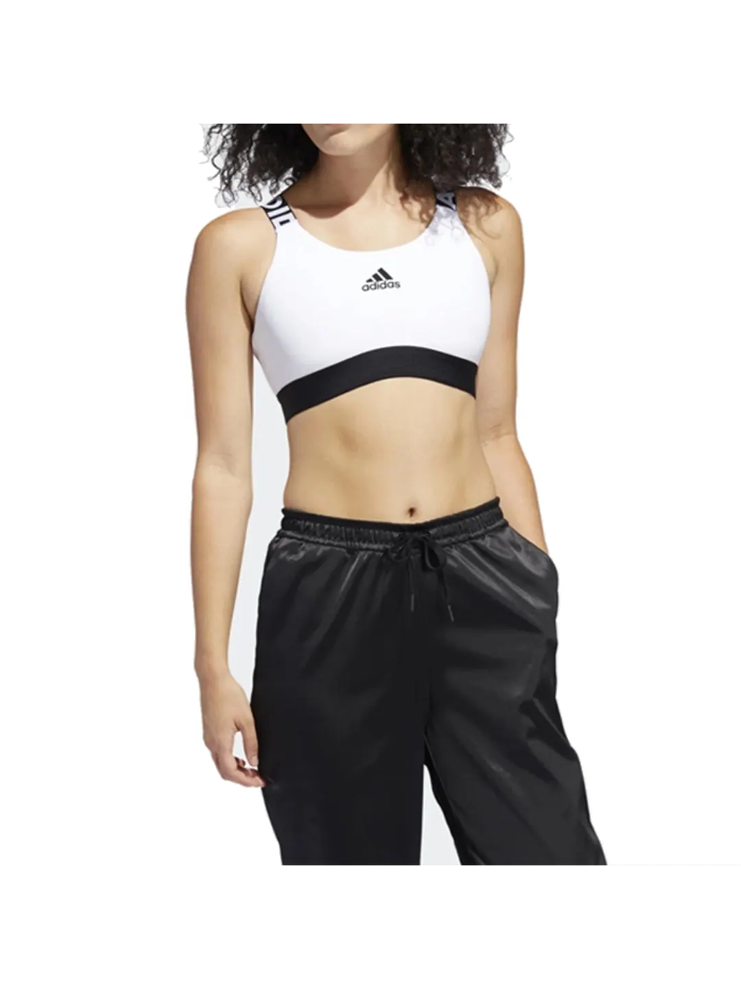 Бюстгальтер (WMNS) adidas Don't Rest Branded Bra 'White Black' Asia Sizing — изображение 3 из 3, белый