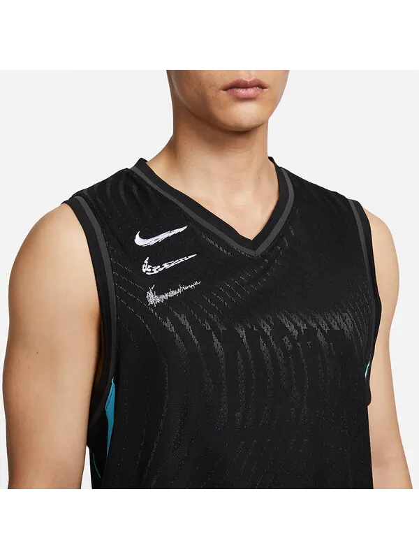 Футболка Nike DRI-FIT ADV Basketball Jersey 'Black' — изображение 2 из 4, черный/мульти