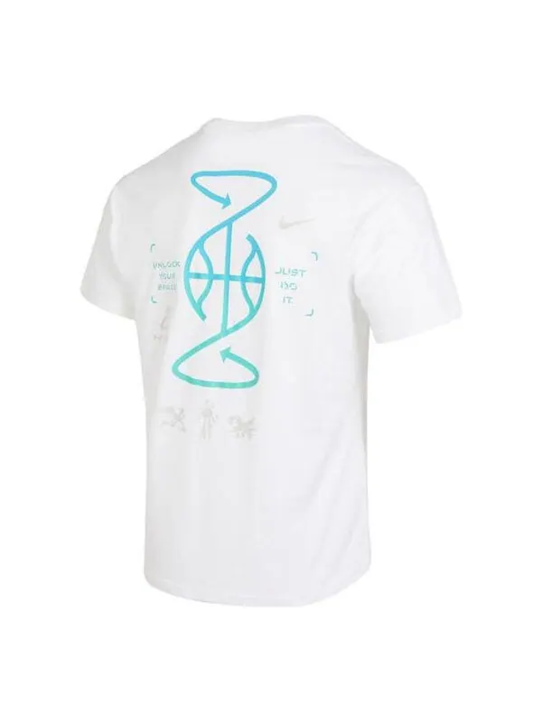 Футболка Nike Sportwear Basketball T-shirt 'White' — изображение 1 из 4, белый/мульти