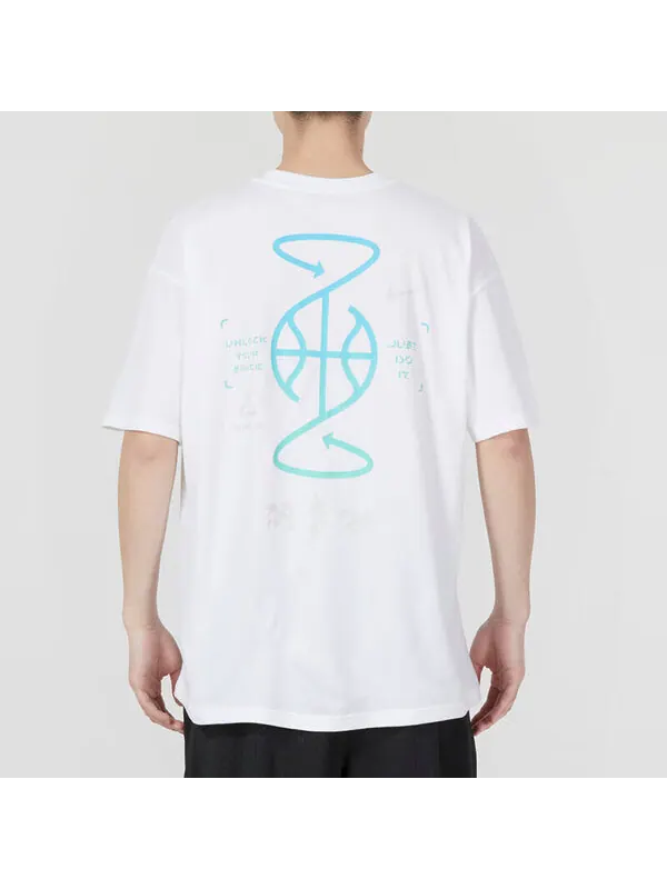 Футболка Nike Sportwear Basketball T-shirt 'White' — изображение 4 из 4, белый/мульти