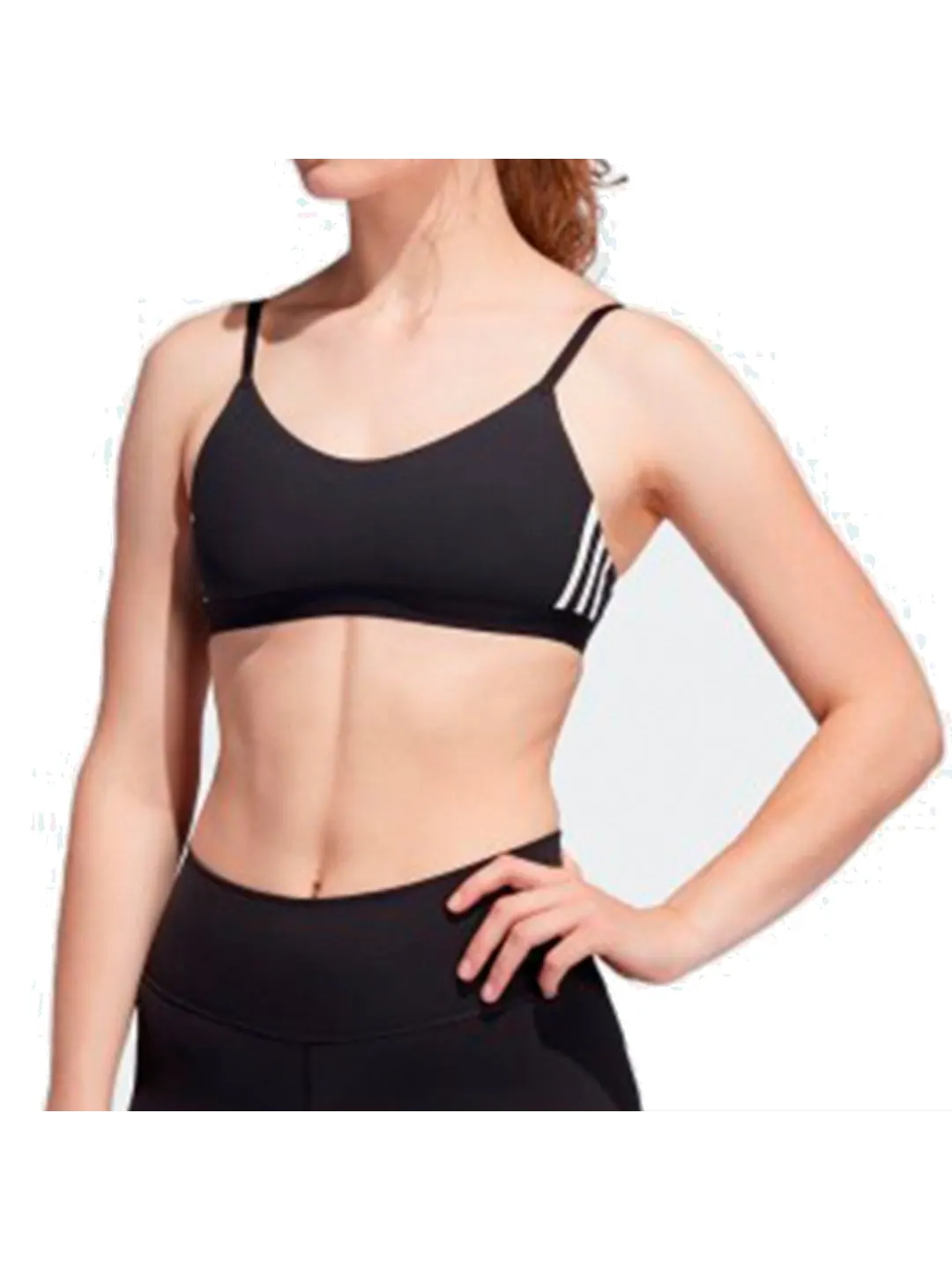 Бюстгальтер (WMNS) adidas All Me 3-Stripes Training Bra Asia Sizing 'Black' — изображение 3 из 3, черный