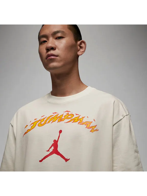 Футболка Air Jordan Fire Jumpman Logo T-Shirt 'White' — изображение 2 из 4, белый/мульти
