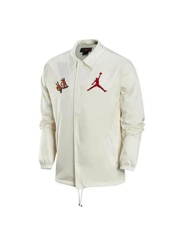Куртка Air Jordan Coach Jacket 'White' — изображение 1 из 4, белый