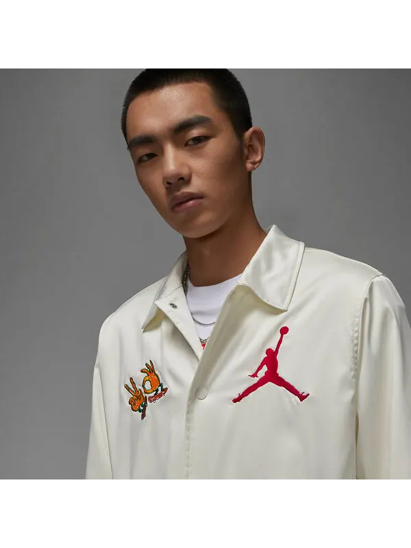 Куртка Air Jordan Coach Jacket 'White' — изображение 2 из 4, белый