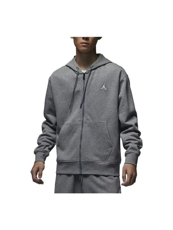 Толстовка Air Jordan Essential Fleece Full Zip Hoodie 'Grey' — изображение 2 из 4, серый