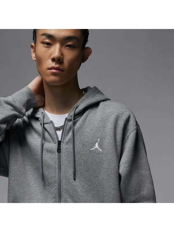 Толстовка Air Jordan Essential Fleece Full Zip Hoodie 'Grey' — изображение 3 из 4, серый