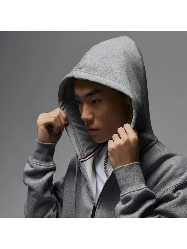 Толстовка Air Jordan Essential Fleece Full Zip Hoodie 'Grey' — изображение 4 из 4, серый
