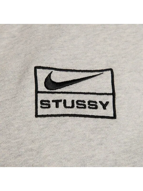 Толстовка x stussy ss24 флисовая толстовка с полной молнией Nike — изображение 3 из 4, серый/черный