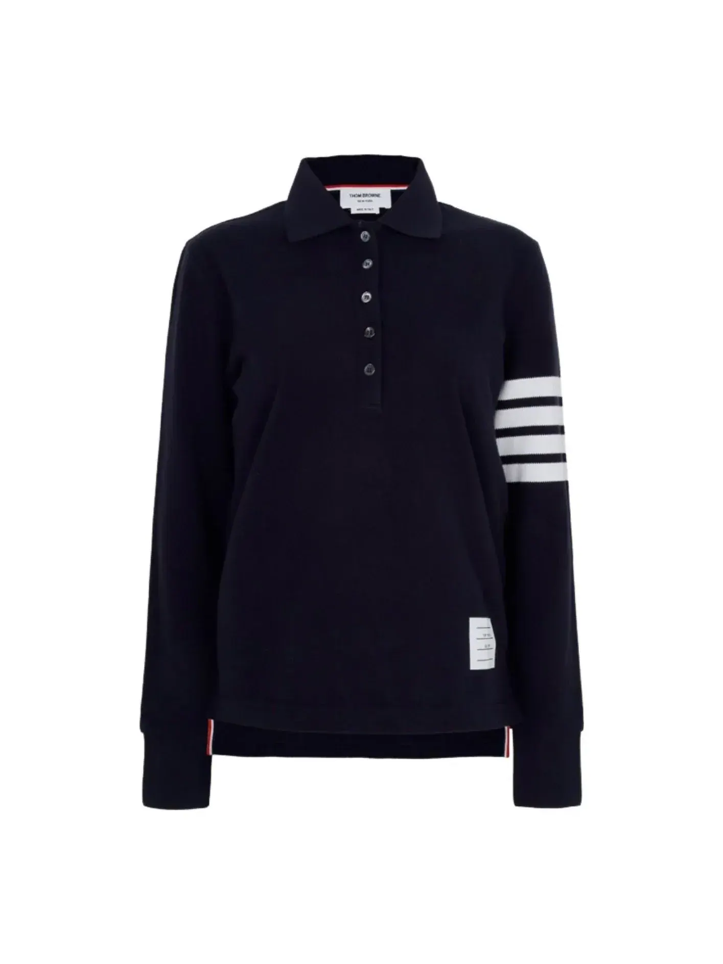 (WMNS) (W) Футболка с воротником Thom Browne — изображение 1 из 1, темно-синий
