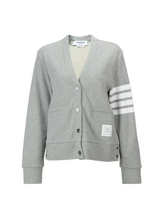 Женский кардиган с фирменными полосами Thom Browne — изображение 1 из 2, серый