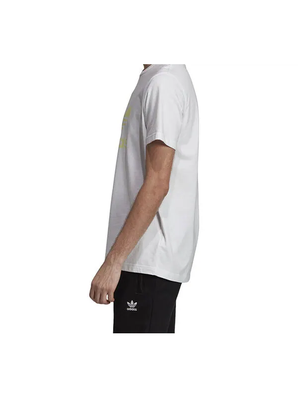 Футболка originals chest logo printing sports short sleeve white Adidas — изображение 4 из 4, белый/желтый