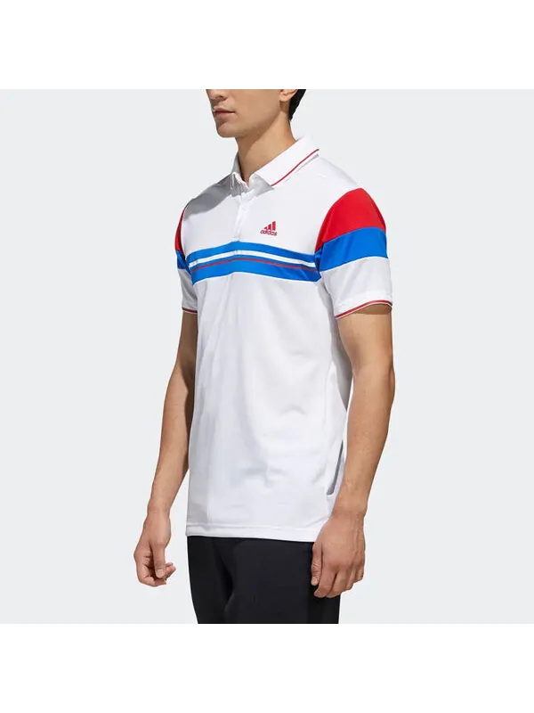 Футболка adidas Colorblock Tennis Sports Short Sleeve Polo Shirt White — изображение 4 из 4, мульти