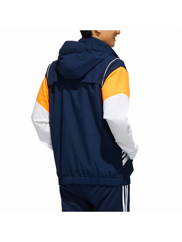 Куртка adidas neo M CS CLBLCKD WB Casual Sports Hooded Jacket Navy Blue — изображение 4 из 4, синий