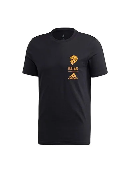 Футболка hol ci tee printed sports football training short sleeve men's black Adidas — изображение 1 из 4, черный