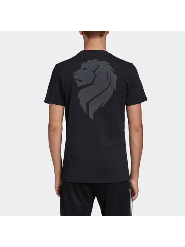 Футболка hol ci tee printed sports football training short sleeve men's black Adidas — изображение 4 из 4, черный