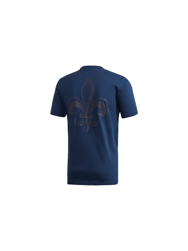 Футболка fra ci tee soccer/football sports embroidered logo printing knit short sleeve navy blue Adidas — изображение 2 из 4