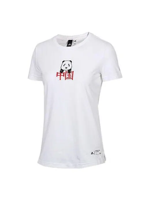 Футболка kc tee ls cn sports стильные с круглым вырезом и коротким рукавом Adidas — изображение 1 из 3, белый