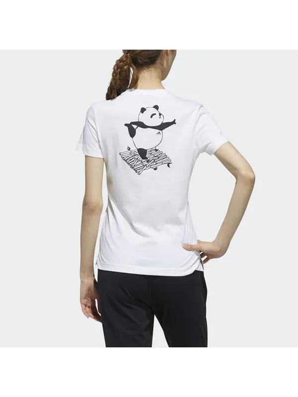 Футболка kc tee ls cn sports стильные с круглым вырезом и коротким рукавом Adidas — изображение 3 из 3, белый