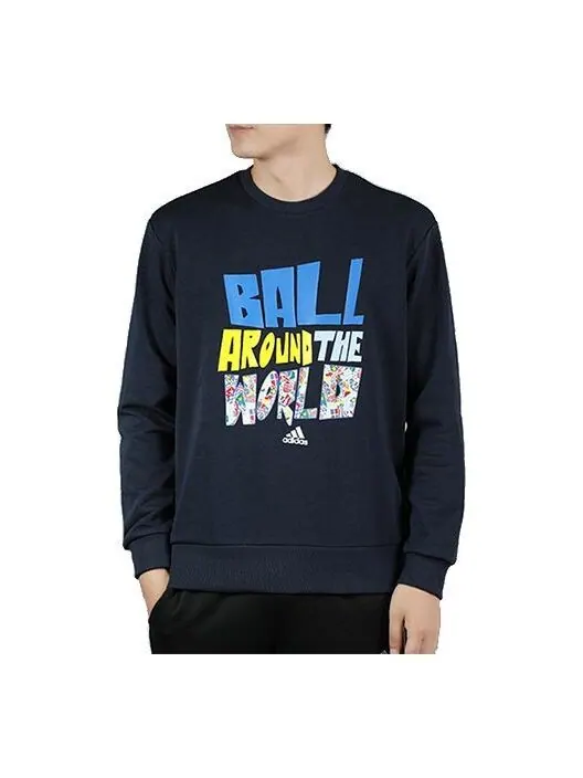 Толстовка adidas Basketball Sports Round Neck Pullover Navy Blue — изображение 1 из 2, синий