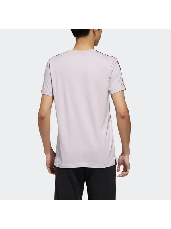 Футболка neo m cs skt tee 2 contrasting colors stripe skateboard printing short sleeve purple pink Adidas, розовый