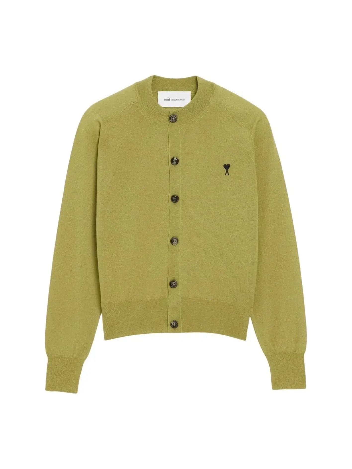 Кардиган (WMNS) AMI de Heart Cardigan 'Khaki' — изображение 1 из 1, зеленый