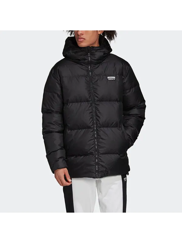 Пуховик adidas originals Mid Reversable Down Jacket Black — изображение 3 из 4, черный