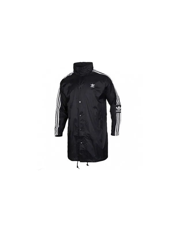 Куртка originals back logo printed hooded casual windbreaker men black Adidas — изображение 2 из 4, черный